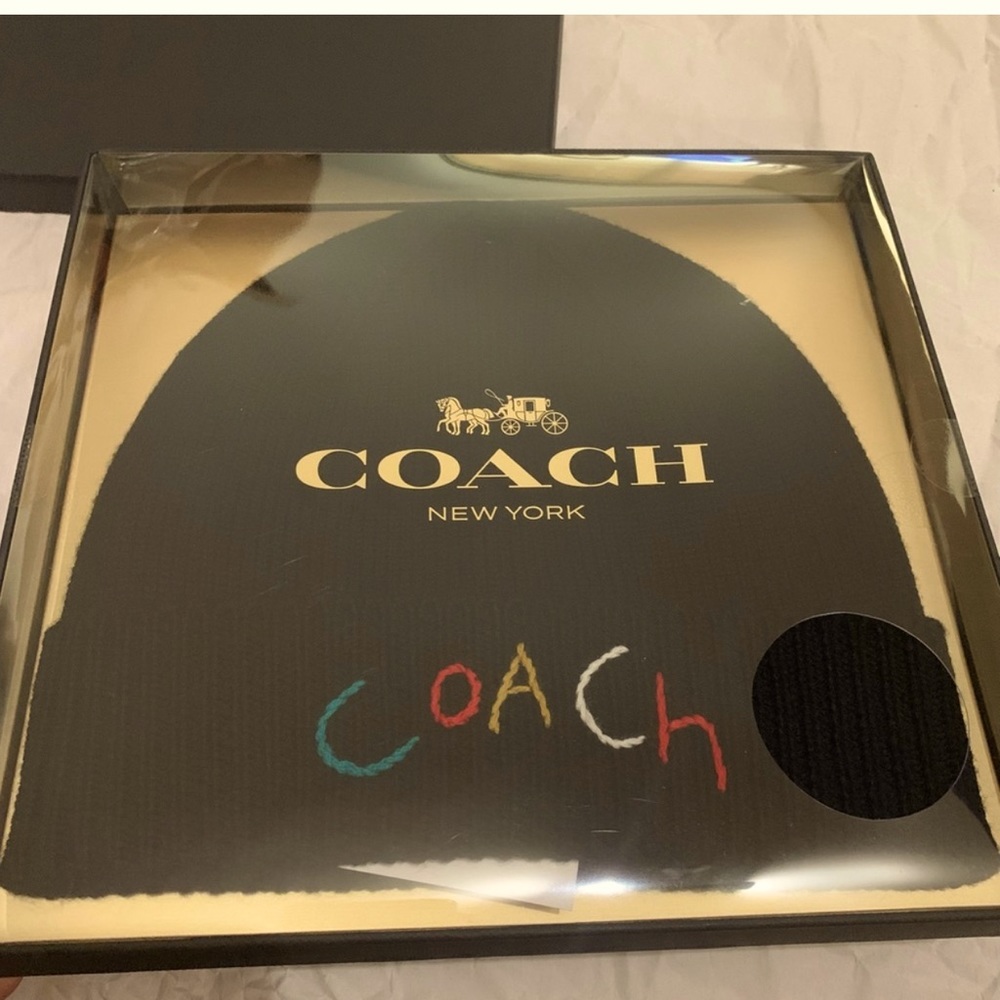 Coach Merino Wool Embroidered Logo Beanie